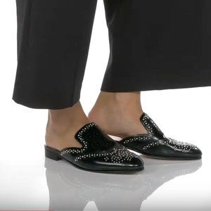 J. CREW Academy Loafer Studded Slip-On Slide Leather Mule K7913 in Black 7